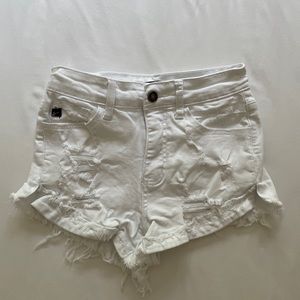 White Jean Shorts